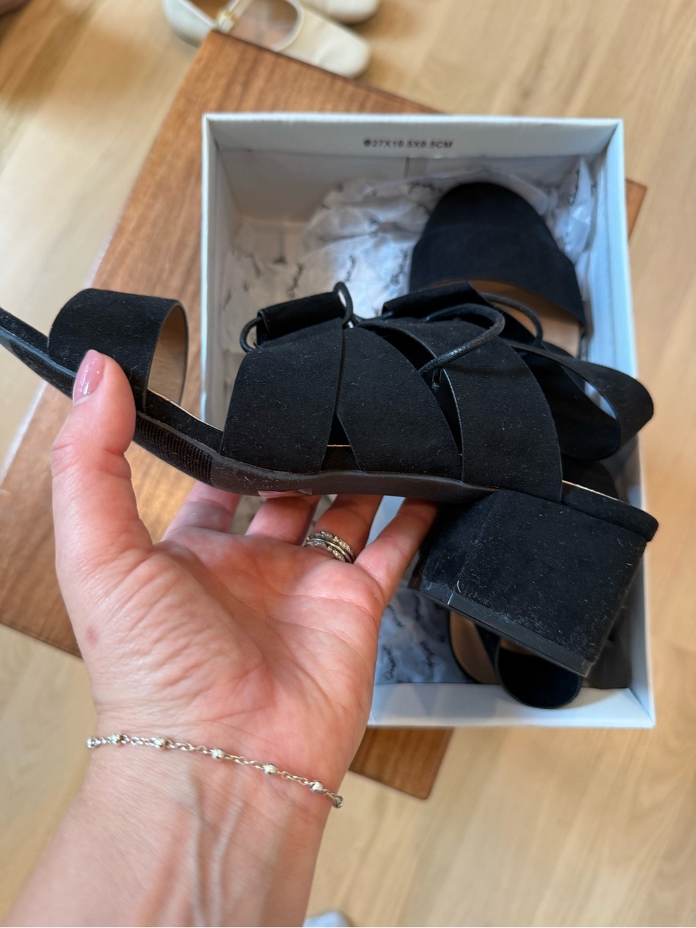 Qupid Womens Jaden Black Faux Suede Ankle Strap Dressy Heels Shoes NWT